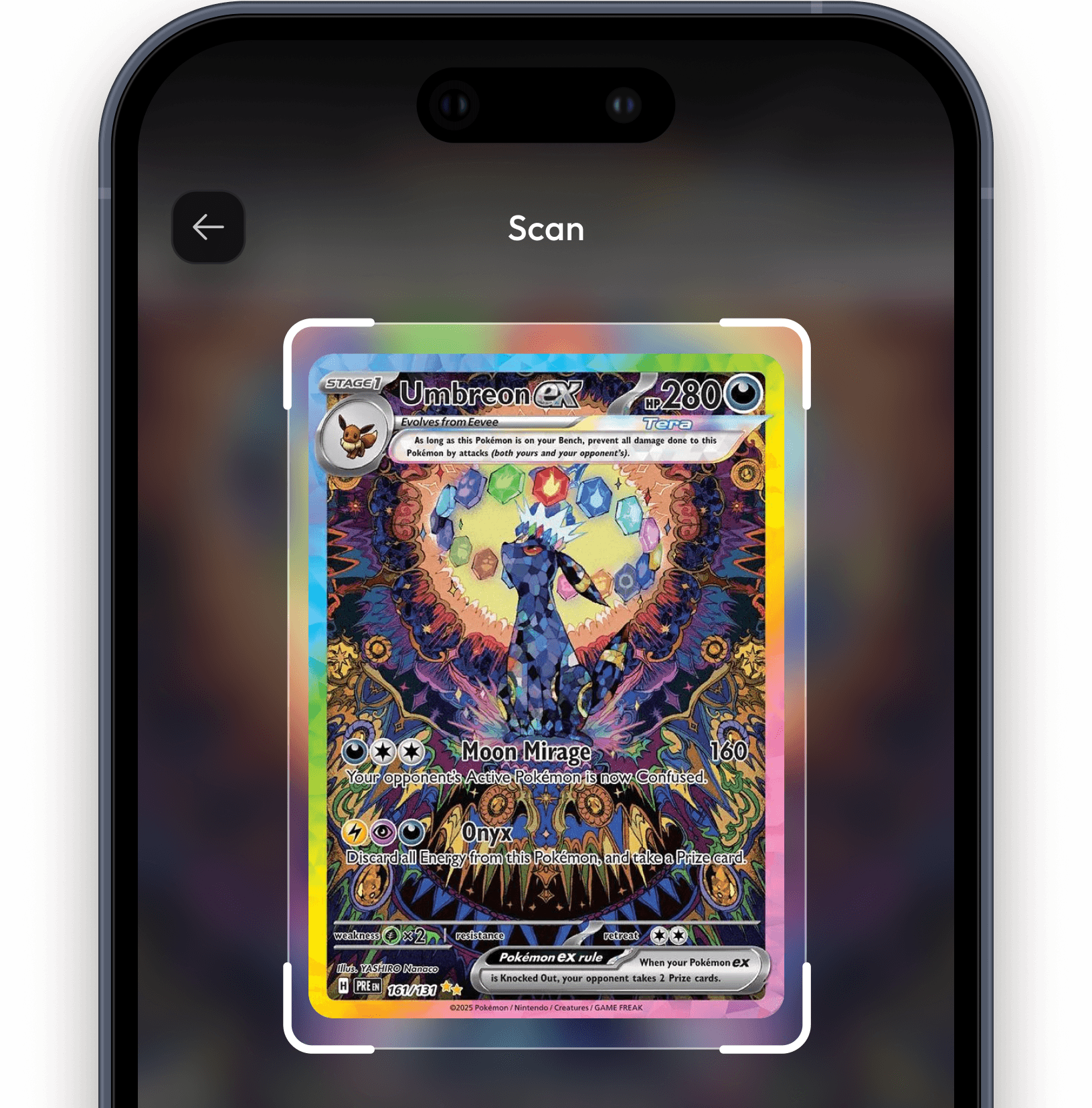 Card scanning interface showing blazing fast card recognition